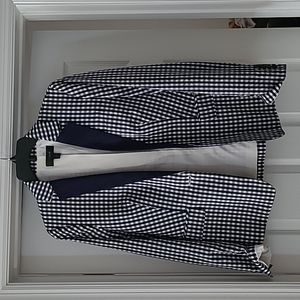 JCrew gingham blazer in navy